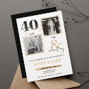 Search for 40th anniversary invitations black and gold
