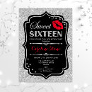 Search for red and silver sweet 16 invitations 16th birthday