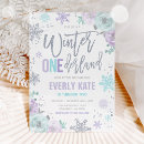Search for purple and silver birthday invitations Snowflakes