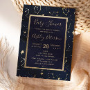 Search for blue gold baby shower invitations Space