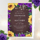 Search for rustic purple sunflower wedding invitations String lights