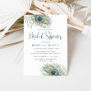 Search for peacock bridal shower invitations Feathers