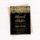 Search for retirement celebration invitations Black and gold