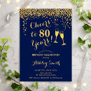 Search for cheers to 80 years invitations Glitter