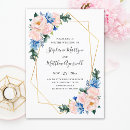 Search for dusty blue and pink wedding invitations Gold