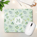 Search for green leaves mousepads monogrammed