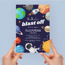 Search for space birthday invitations planets and stars
