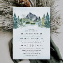 Search for lakeside wedding invitations Evergreen pine tree country