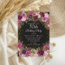 Search for pink and black 50th birthday invitations Feminine