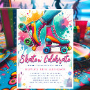 Search for roller skating birthday invitations Retro roller skate