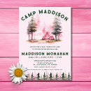 Search for girls camping birthday invitations Watercolor