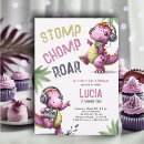 Search for girl dinosaur birthday invitations Watercolor