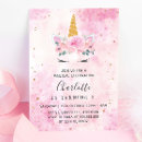 Search for unicorn 2nd birthday invitations Girl
