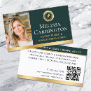 Search for dark green and gold business cards Loan signing agent