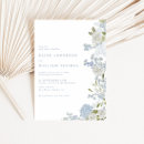 Search for blue flower border wedding invitations Hydrangea