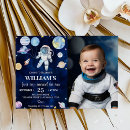 Search for space 1st birthday invitations Rocket ship