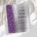 Search for purple 21st birthday invitations Elegant