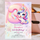 Search for unicorn 3rd birthday invitations Baby girl