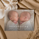 Search for twins birth announcement cards Minimalist