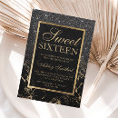 Search for black and gold sweet 16 invitations Elegant