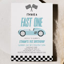 Search for blue race car invitations Fast one