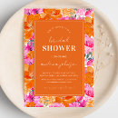 Search for pink orange bridal shower invitations Floral