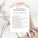 Search for who knows the bride best Bridal