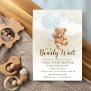 Search for brown and blue baby shower invitations We can bearly wait