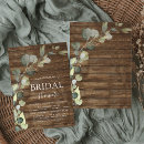 Search for rustic wood bridal shower invitations Eucalyptus