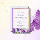 Search for purple white birthday invitations Flowers