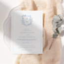 Search for dusty blue wedding invitations Vintage crest