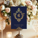 Search for gold foil table cards Navy blue