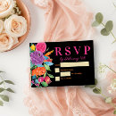 Search for floral rsvp cards Black