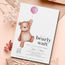 Search for bear baby girl shower invitations Cute