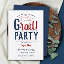Search for red and blue graduation invitations Grad party