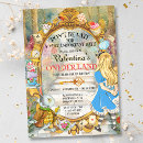 Search for alice in wonderland 1st birthday invitations Watercolor