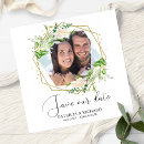 Search for gold foil save the date magnets Greenery