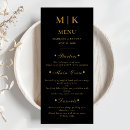 Search for gold wedding menus Black and white
