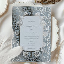Search for blue and silver wedding invitations Couple