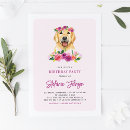 Search for golden retriever birthday invitations Watercolor
