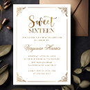 Search for white and gold sweet 16 invitations 16th birthday party