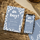 Search for blue gingham baby shower invitations Plaid