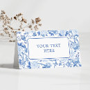 Search for blue and white place cards Bride
