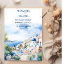 Search for greece destination wedding invitations Blue and white
