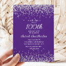 Search for purple and silver birthday invitations Elegant