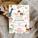 Search for dinosaur 2nd birthday invitations Prehistoric party
