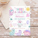 Search for 3rd birthday invitations Dinomite party