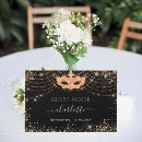 Search for masquerade guest books Black and gold