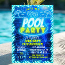 Search for pool birthday invitations Modern