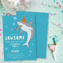 Search for marine birthday invitations Shark